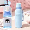 Copo Térmico Zihao para Meninas, Copo Portátil de Alta Qualidade com Canudo para Crianças e Estudantes, Nova Garrafa de Água de Aço Inoxidável de Grande Capacidade