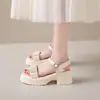 Sandalias de Tacón Grueso Estilo Hada para Mujer, Nuevo Modelo Verano 2026, Pequeñas con Suela Gruesa de Una Sola Tira, Zapatos de Playa de Moda