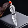 Pingente Vajra Pema Pestle de Cristal Branco Natural Citrino para Pendurar no Carro Masculino Modelo Feminino Acompanha Certificado de Avaliação