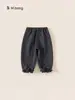 Pantalones Jogger para Niños Bangxuan Huzhou Zhili con Forro Polar Integrado, Engrosados y Cálidos, Pantalones Casuales para Niños Pequeños, Pantalones a Cuadros para Niñas