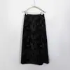 Elegante falda recta de jacquard de terciopelo vintage para mujer, nuevo estilo otoño e invierno, estilo old money, falda recta con abertura trasera