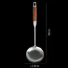 Espátula de Acero Inoxidable con Patrón de Madera y Mango de Madera Engrosado, Espátula de Cocina, Cuchara Sopera, Espumadera, Utensilios de Cocina para el Hogar, Set de Espátulas para Freír, Vajilla