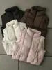 Chaleco Puffer Suelto Chaleco de Plumas Mujer 2026 Otoño Invierno Nuevo Cuello Alto Corto Engrosado Chaleco Ropa Exterior Gilet