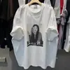Camiseta casual estampada de manga curta em seda de leite, estilo high street, unissex, best-seller de verão, corte solto, modeladora, versátil