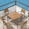 Mesas e cadeiras de exterior, móveis de pátio, móveis de varanda, móveis ao ar livre, mesas e cadeiras de madeira plástica, móveis para cafés e restaurantes, móveis de terraço, móveis de lazer para exterior, mesas e cadeiras à prova d'água