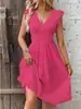 2026 Amazon Aliexpress Mais Vendido Novo Vestido Elegante de Verão Europeu e Americano com Mangas Franzidas para Mulheres