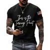 Camiseta Estampada de Cuello Redondo para Hombre Transfronteriza Europea y Americana, Top Casual de Manga Corta para Hombre de Venta Caliente en Verano
