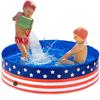 Nueva piscina para mascotas para perros de PVC a rayas transfronteriza plegable para patio trasero piscina infantil con taburete piscina de vadeo