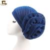 Sombrero Turbante de Flor Grande de Seda Brillante Nuevo Sombrero Indio Suministro Más Vendido de Amazon Tjm-322 Estilo Étnico Holgado