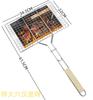 Red para barbacoa de seis hamburguesas tamaño pequeño y mediano, hierro grueso con recubrimiento, doble capa, pinza para pescado a la parrilla, barbacoa personalizable, parrilla de barbacoa para camping