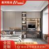Armário de armazenamento moderno e simples para apartamento pequeno, quarto, espaço geral, design, estante de liga de alumínio, combinação de mesa integrada, personalização