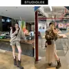 Versão em Couro~Aumento de Altura 6cm Salto Grosso Maillard Solado Grosso Botas Martin Femininas Outono Inverno Tira com Fivela Camurça de Vaca Botas Curtas Botas de Cavaleiro