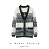 Suéter Fair Isle 2026 para Mujer, Nuevo Estilo Otoño/Invierno, Cárdigan de Punto con Patrón Único y Cuello en V, Manga Larga, Suéter de Punto Holgado de Alta Gama