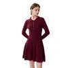 Vestido de Cachemira Grueso para Mujer Otoño e Invierno, Cuello Polo Semiabierto, Botones, Tejido de Punto Trenzado, Capa Interior, Ropa Exterior, Vestido de Lana