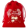 Conjunto de Sacolas de Presente de Natal para Novos Produtos Transfronteiriços com Cordão Sacola de Veludo de Natal com Cordão Sacola de Embalagem para Armazenamento de Doces de Natal