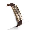 Diseño de Moda Joyería Nueva Simple Letra Paz Mundial Pulsera de Cuero Vintage Pulsera Distintiva Europea y Americana