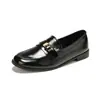 Mocasines planos sin cordones en color marrón para mujer, punta redonda, versátiles, estilo británico, zapatos pequeños de piel, suela blanda, cómodos para los pies, zapatos individuales de talla grande