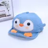 Chapéu de Bebê para 1-3 Anos Desenho Pinguim Pequeno Aba Macia Boné de Baseball Jeans Chapéu de Sol de Verão Chapéu Infantil com Aba Rebatível