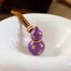 Original Nueva Moda Versátil Chapado en Oro Ámbar Esmalte Colorido Calabaza Cadena para Suéter Lujo Ligero Gama Alta Collar Largo para Mujer