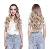 Peruca Longa Cacheada de Cinco Cartões Europeia e Americana Aliexpress Cortina Extensão de Cabelo Sem Costura de Uma Peça Ondulação de Água Peça de Peruca de Cabelo Artificial