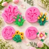 Molde de Silicona Hoja Flor Margarita Doblez Azúcar Chocolate Accesorios Decoración de Pastel Gotas Pegamento Arcilla Molde de Cerámica Suave