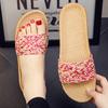 Pantuflas de lino de verano para mujer, para casa, silenciosas, para pareja, para piso de madera, primavera y otoño, absorbentes del sudor, venta al por mayor