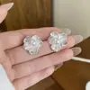 Brincos de Pérola para Mulheres, Brincos Florais Camadas Texturizados em Prata, Luxo Leve, Alto Padrão, Versátil, Joia de Orelha de Nicho