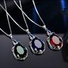 Europa y Estados Unidos más vendido collar de plata de ley S925 para mujer comercio exterior colgante de cristal natural Amazon eBay suministro wish Fábrica