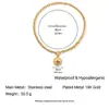 Collar de Acero Inoxidable Hebilla Tipo Ot Chapado de Alta Gama Oro de 18K Europeo y Americano Ins Placa Redonda Circonita Colorida Nicho Sin Decoloración Mujer
