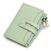 Billetera Corta para Mujer al por Mayor del Fabricante Estilo Coreano 70% de Descuento Billetera para Monedas con Doble Cremallera Portatarjetas de Cuero de Microfibra Billetera con Broche