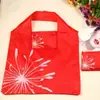 Sacola de Compras Dobrável Personalizada Supermercado Presente Saco de Armazenamento com Cordão 210D Pasta Tecido Oxford Saco Quadrado Atacado