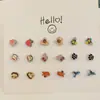 Pendientes pequeños de proceso de gota de resina esmaltada creativa exquisita fabricantes al por mayor 6-8 mm
