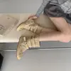 Botines Cortos MUMIXI Estilo Dulce y Fresco Puntera Redonda Lazo Aumento de Altura Adelgazantes con Zapatos de Ballet Desmontables de Dos Maneras