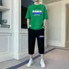 Camiseta Juvenil de Nuevo Estilo para Verano de Manga Corta para Estudiantes de Secundaria Niños Conjunto Deportivo Casual de Moda Conjunto de Dos Piezas
