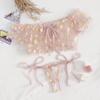 Feiyun Comercio Exterior Transfronterizo Ropa Interior Sexy Ropa Interior Envuelta en el Pecho Traje de Ropa Interior Pijama con Tirante de un Hombro para Mujer Lunares de Malla 026