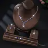 El Conjunto Más Vendido de Amazon 2025: Collar, Aretes y Pulsera Brillantes de Pedrería, Conjunto de Tres Piezas Más Vendido Transfronterizo