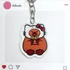 Chaveiro Personalizado de Porquinho da Índia em Acrílico Japonês e Coreano Capivara Fofa Divertido Engraçado Pequeno Presente Chaveiro Pingente Decorativo