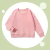 Camiseta Básica Holgada de Cuello Redondo para Niños y Niñas de Comercio Exterior, Chaqueta Superior para Niños Mayores, Sudadera de Algodón para Niños de Color Sólido