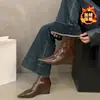Botas de Tacón de Cuña Puntiagudas de Tacón Alto Hong Kong para Mujer 2026 Primavera y Otoño Nueva Moda Botas Delgadas Botines Versátiles Estilo Francés Botines