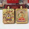 Colgante Thangka del Dragón Cinco Ancianos: Manjushri de los Cinco Ancianos, Tridimensional de Doble Cara, Ocho Deidades Guardianas, Un Lado Cinco Ancianos, Un Lado Buda Nacido