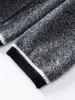 Nuevo cárdigan de punto grueso de cachemira vintage con cuello en V, bloques de color y bolsillos, chaqueta suelta de suéter de cachemira, 26º Otoño/Invierno