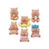 Mini tamanho pequeno marrom animal capivara resina acessórios creme gel grampo de cabelo anel buraco sapatos acessórios papelaria material