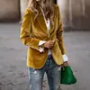 Chaqueta de Traje Elegante de Color Puro, Nueva Moda Otoño e Invierno para Mujer, Transfronteriza Europea y Americana de Amazon 2025