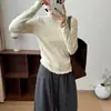Novo suéter de tricô feminino outono e inverno, gola semi-alta de bolinhas, top básico de camada base slim fit