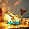 Lámpara de Noche de Ballena de Resina Creativa Transfronteriza, Adorno Decorativo para el Hogar con Temática Oceánica, Artesanía de Regalo Estilo Nórdico para Habitación Infantil