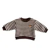 Ropa Infantil Estilo Coreano Suéter Forrado de Felpa para Bebé Niño Suéter de Punto para Bebé Cuello Redondo Camiseta Base Cálida Ropa Exterior con Oso para Niños Top