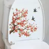 Comércio Exterior Fun-M552 Estilo Chinês Aquarela Flor de Pessegueiro e Pássaro Magpie Adesivos de Decoração para Banheiro Atacado Autoadesivo
