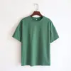 Camiseta Casual de Manga Corta Holgada para Hombre, Color Sólido Versátil para Verano, Atuendo de Pareja, Top de Media Manga, Camiseta Básica de Algodón Puro