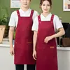 Delantal de Trabajo Fabricado en Fábrica, Impermeable, Correas Anchas para los Hombros, con Impresión y Repujado de Logo, Adecuado para Catering y Repostería, para Hombres y Mujeres