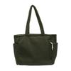 Este ano, a popular bolsa de ombro de veludo cotelê retrô da moda, grande capacidade, bolsa de classe para estudantes, bolsa tote feminina simples de cor sólida